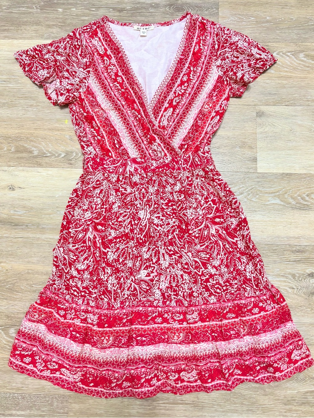 Miami Pink & White Printed Summer Dress